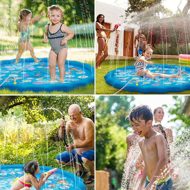 100/170 CM Children Pet Water Mat Summer Beach Inflatable Water Spray Pad Lawn Swimming Pool Mat Pet Sprinkler Outdoor Game Toy Doba